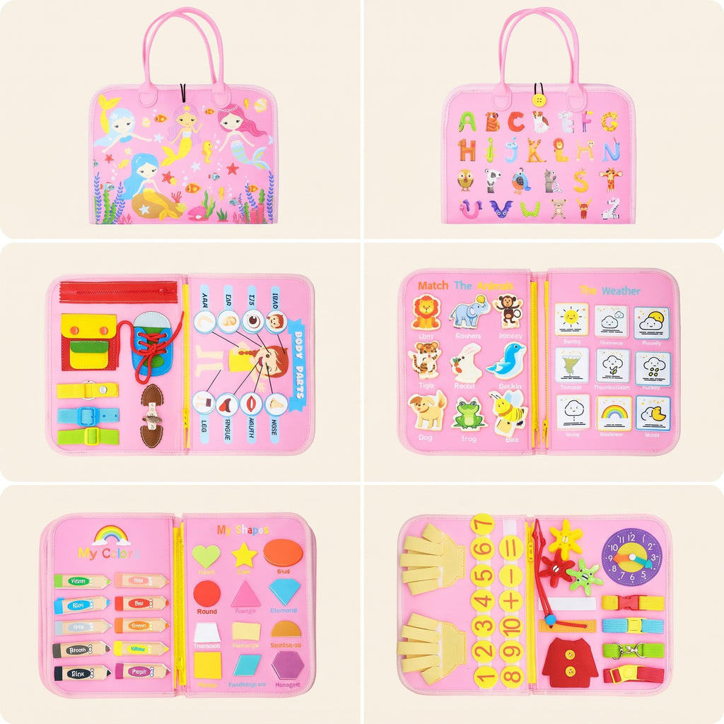 All pages of the Pink Mermaids felt busy book