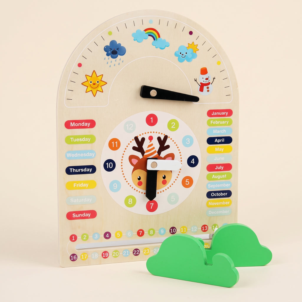 Deer Arch Calendar Clock wooden learning board