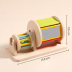 Wooden spinning drum dimensions: 21.8 cm wide, 11.5 cm high