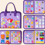 The Lilac Mermaid Sea felt busy book: cover, numbers, gems, shapes, weather, dress-up, alphabet and sea animals pages
